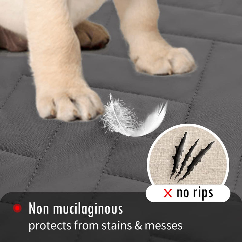 fuguitex Waterproof Dog Bed Cover Couch Cover for Pet Anti-Slip Blanket for Loveseat Sofa Recliner L-Shape Sofa Furniture Protrctor Cat Mat Pet Pad Dark Grey 30x75 Inch (Pack of 1) - BeesActive Australia