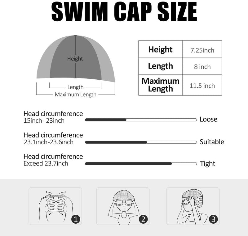 Tripsky Silicone Swim Cap,Comfortable Bathing Cap Ideal for Curly Short Medium Long Hair, Swimming Cap for Women and Men, Shower Caps Keep Hairstyle Unchanged black - BeesActive Australia