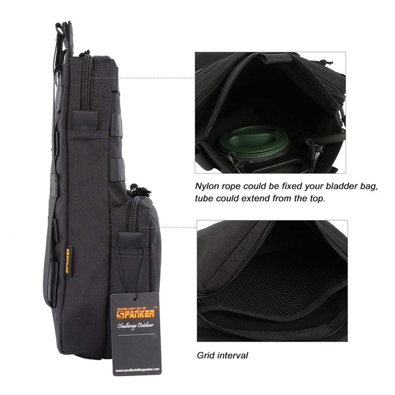 EXCELLENT ELITE SPANKER Tactical MOLLE Hydration Pack for 3L Hydration Water Bladder Molle Vest Accessory Black - BeesActive Australia