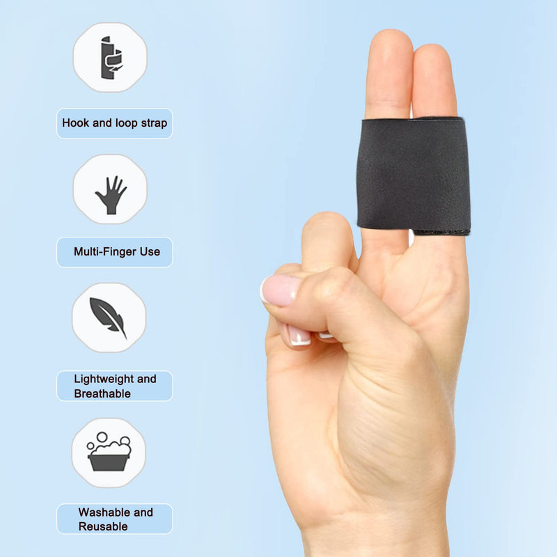 VerteLife Finger Splint, Breathable Finger Buddy Wraps Finger Sleeve Support Adjustable Elastic Finger Brace Sports Aid for Arthritis Trigger Finger Finger Pain Relief and Sport Injuries - Black/M Double M - BeesActive Australia