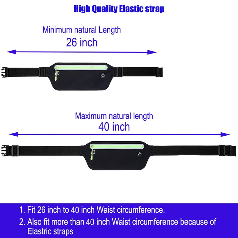 Baitoo Slim Running Belt Fanny Pack,Ultra Light Runners Belt Exercise Running Fanny Pack Bag Belt For Women Men Black - BeesActive Australia