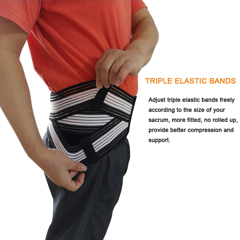 Sacroiliac Hip Belt for Men and Women - That Alleviates Sciatic, Lower Back Pain, Sacral Nerve Pain, Back Brace Provides SI Joint Pelvic Support Nerve Compression & Stability Brace-Triple Stretch Regular ( Hip Size 30"-47") - BeesActive Australia