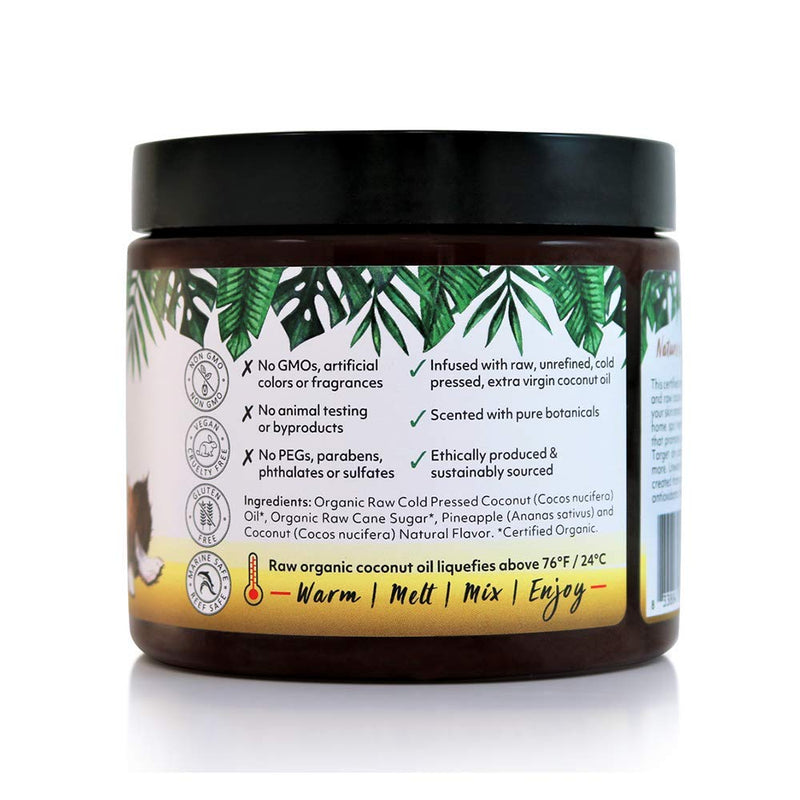Organic Fiji, Coconut Oil Sugar Scrub, Pineapple Coconut 20oz - BeesActive Australia