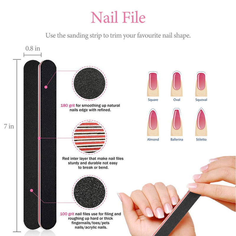 BABALAL Nail Manicure Set and Buffer Tools, 10 in 1 Stainless Steel Nail Kit Pedicure Tools Nail Clippers Nail Files and Buffers Dust Brush Sponge Separator for Nail Care - BeesActive Australia