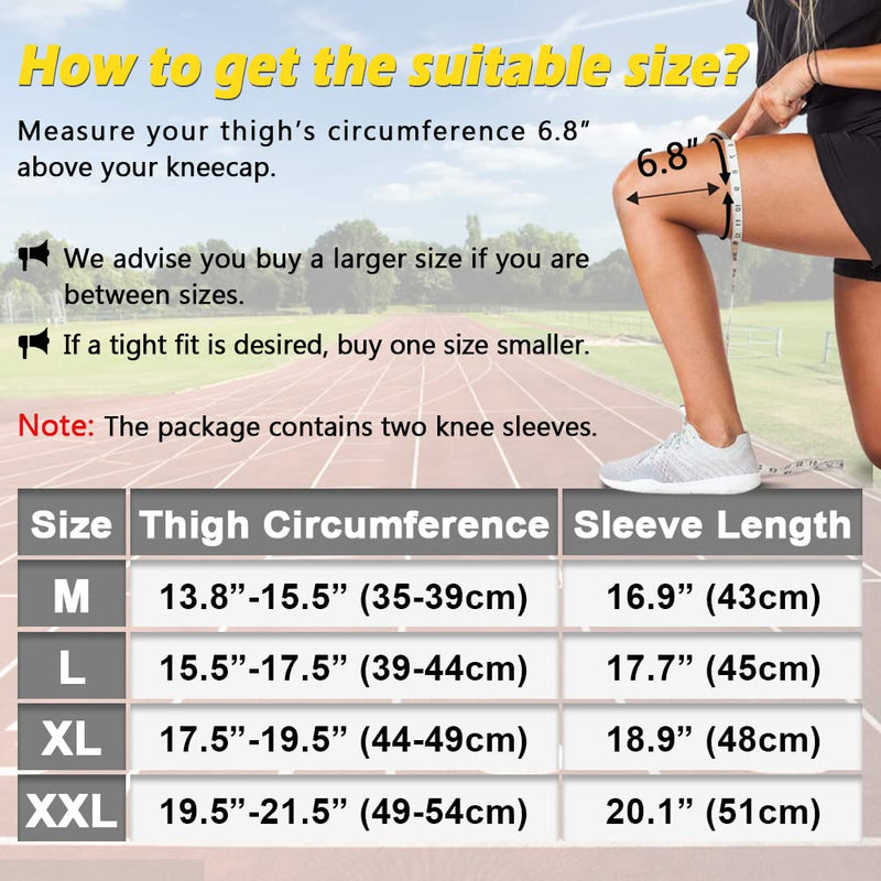 beister Compression Full Leg Sleeves, Knee Sleeves with Elastic Straps for Men & Women, Leg Support, Long Knee Braces for Knee Pain, Arthritis, Joint Pain, Leg Pain, Varicose Veins, Edema (Pair) Black XX-Large - BeesActive Australia
