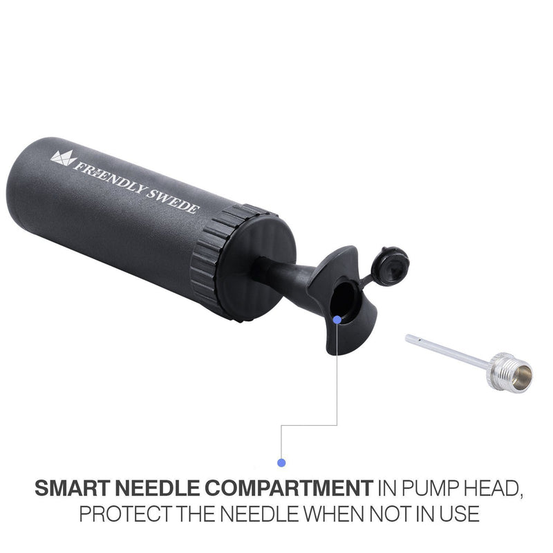 [AUSTRALIA] - The Friendly Swede Sports Ball Pump (3 Pack), Needles and Nozzles Included Black 