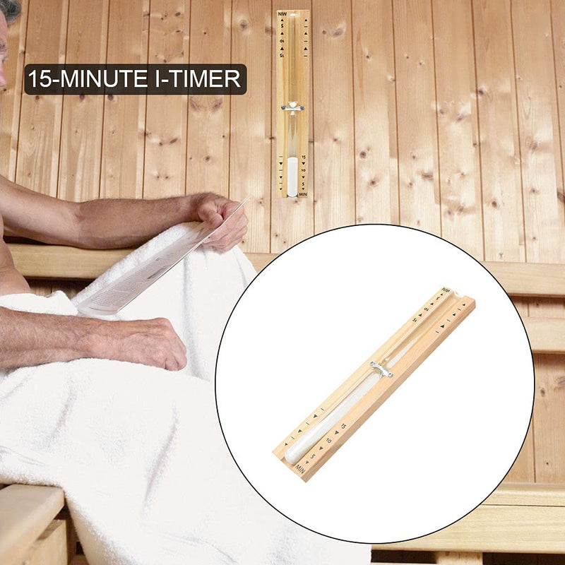 Fiacvrs Sauna Hourglass Sand Timer,15 Minutes Accurate Heat Resistan-t Sauna Hourglass Rotating Wooden Timer Sand White Sand - BeesActive Australia