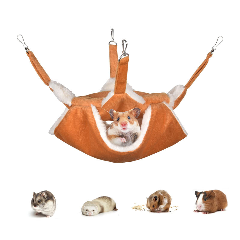 Petmolico Hamster Hanging Hammock, Small Pet Animal Winter Warm Hanging Hammock for Rats Gerbil Mouse Guinea Pig Chinchilla Yellow - BeesActive Australia