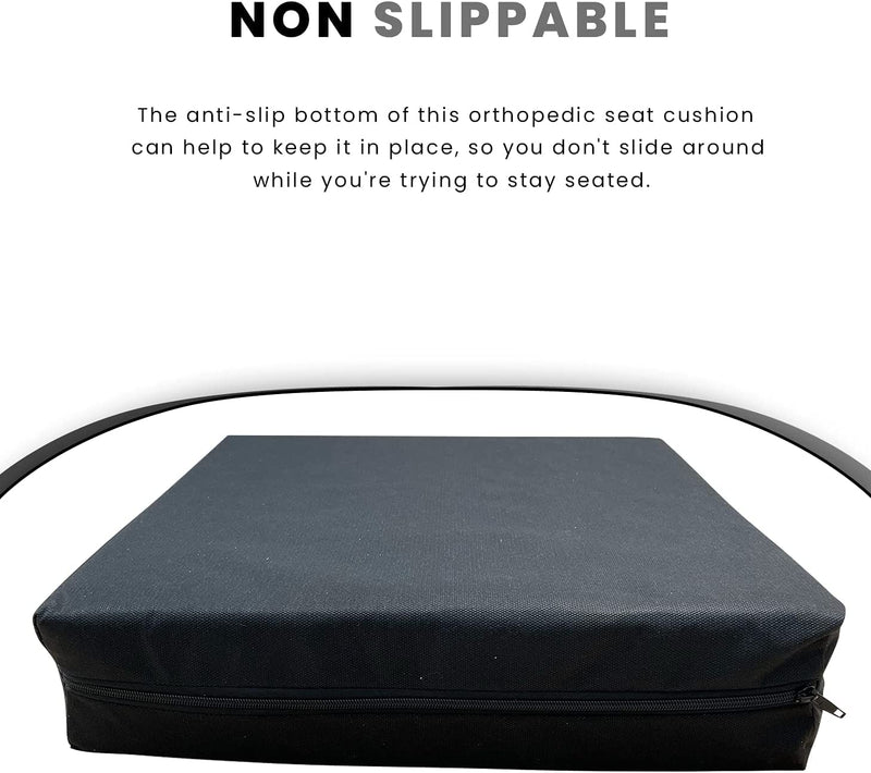 Wheelchair Cushion - Seat Pad for Coccyx, Orthopedic Back Support, Sciatica & Tailbone Pain Relief - Waterproof Wheelchair Black Pressure Cushion Foam for Sores and Ulcers (18" x 16" x 4") 18" x 16" x 4" - BeesActive Australia