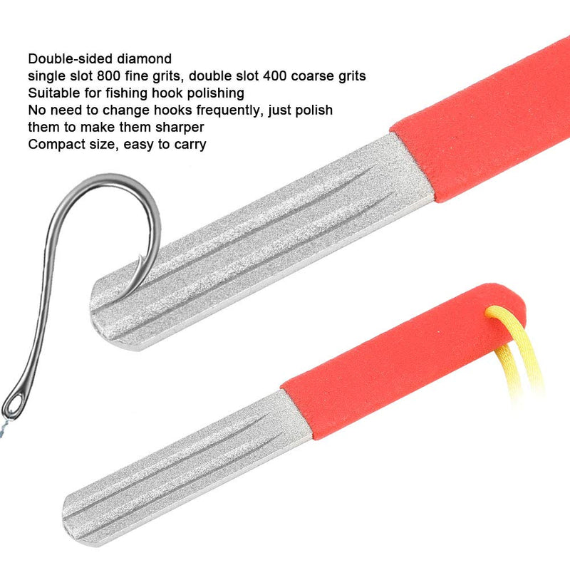 Fishing Hook Hone Sharpener, Fishhook Sharpening Whetstone Double Side 400/800 Grits Diamond Fish Hook Grinding File Sports Fishing Hook Hone and Sharpener - BeesActive Australia
