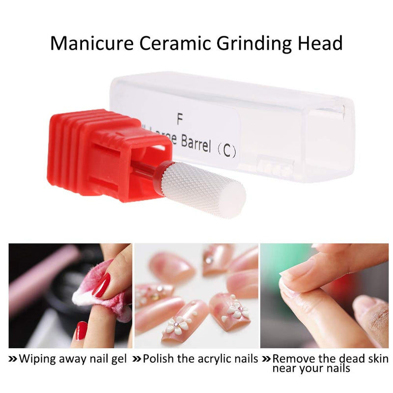 Nail Drill Bit, Ceramic Nail Drill Bit Electric Manicure Machine Accessories for Wiping Nail Gel, Pedicure Nail Milling Cutter Rotary Nail File DIY Nail Design Tool for Personal/Salon (#03) #03 - BeesActive Australia