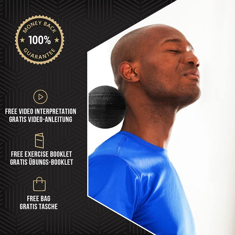 [Trigger Point Ball 8cm & Trigger Point Ball 10cm] Massage Ball Set - Deep Tissue for Back Legs Foot etc. - Massage Balls/Trigger Point Balls Includes Free Video, Booklet & Bag - Premium Set - BeesActive Australia