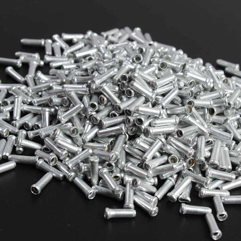 EACOZY Alloy Bike Brake Cable Cap End Tips Crimp for Road Mountain Bicycle 100PCS, Silver - BeesActive Australia