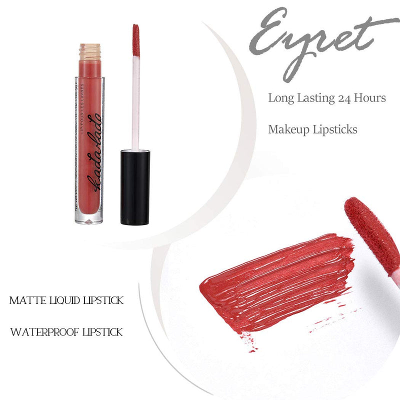 Eyret Matte Liquid Lipstick Velvet Non-stick Cup Lip Gloss Long Lasting Moisturizing Lip Glaze Beauty Makeup Lipsticks for Women and Girls (Red8#) Red8# - BeesActive Australia