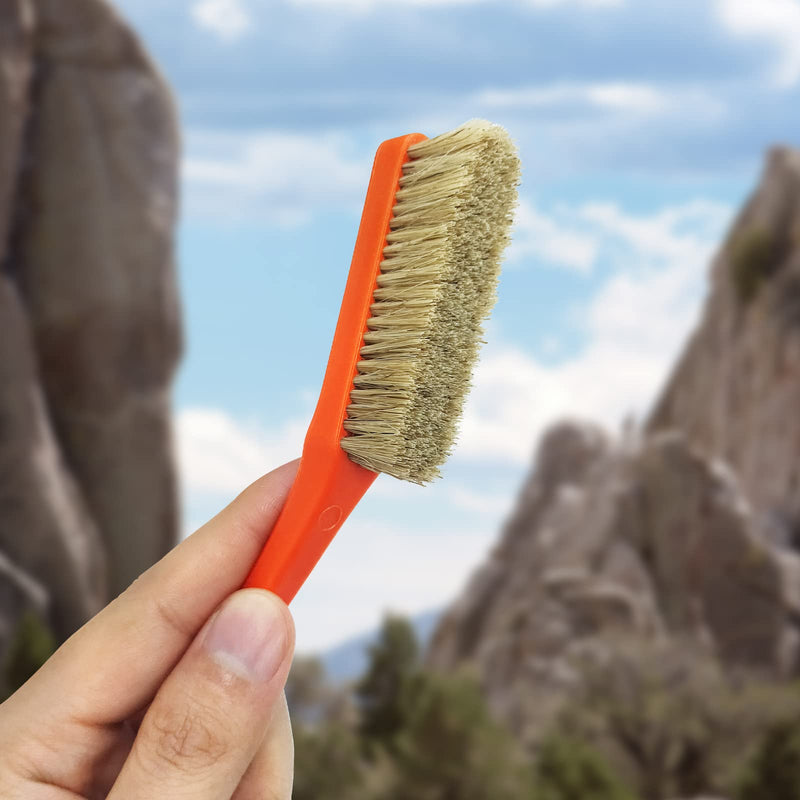 TWO STONES Climbing & Bouldering Brush with Natural Firm Boar's Hair Bristles and Durable Handle, Climbing Chalk Brush Designed for Ultimate Performance on Climbing Wall Indoor or Outdoor Black&Grey - BeesActive Australia