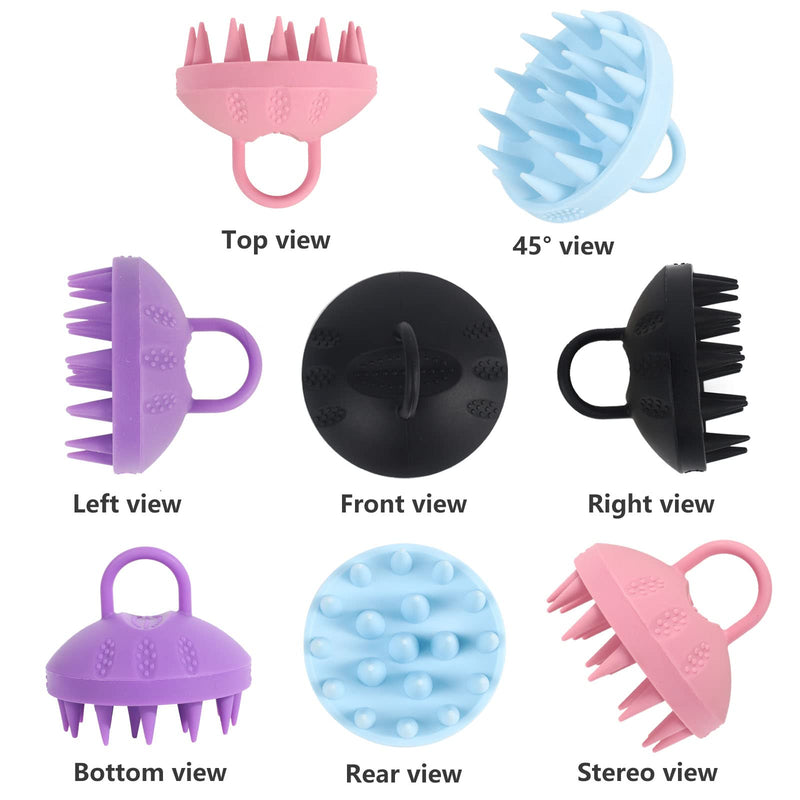 Sofmild 100% Silicone Scalp Massager Shampoo Brush, Scalp Scrubber Scalp Brush with Soft Silicone Bristles, Wet Dry Head Scrubber/Exfoliator for Dandruff Removal, Hair Growth & Scalp Care, Pink Orchid Pink - BeesActive Australia
