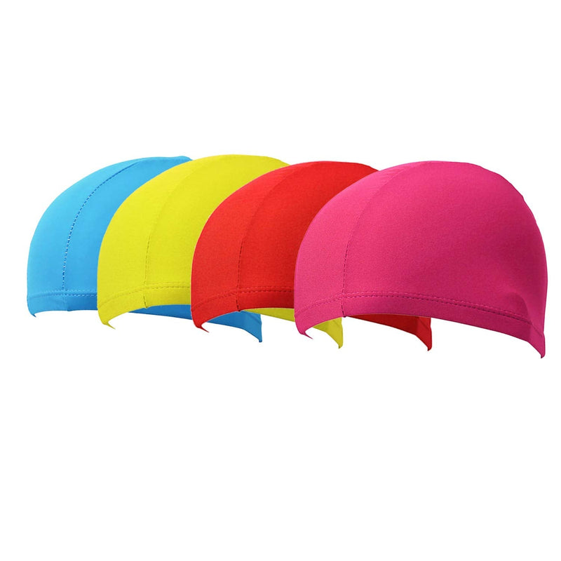 SUNTRADE 4 Pack Nylon Spandex Fabric Swim Cap for Kids and Adult(not for Long Hair) - BeesActive Australia