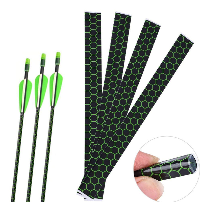 Tihebeyan 15pcs Archery Arrow Wraps Sticker, Universal Heat Shrink Arrow Wraps Hunting Accessory Green for Outdoor Shooting - BeesActive Australia