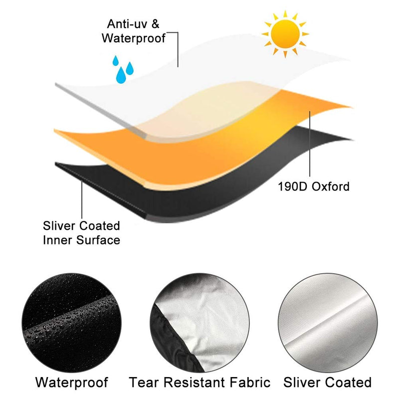 Waterproof Mobility Scooter Cover, Black Heavy Duty 190D Oxford Scooter Cover,4 Wheel Power Scooter Travel Storage Cover to Prevent Rain Wind Dust Sun fits for Most Mobility Scooter (170X61X117cm) 170X61X117cm - BeesActive Australia