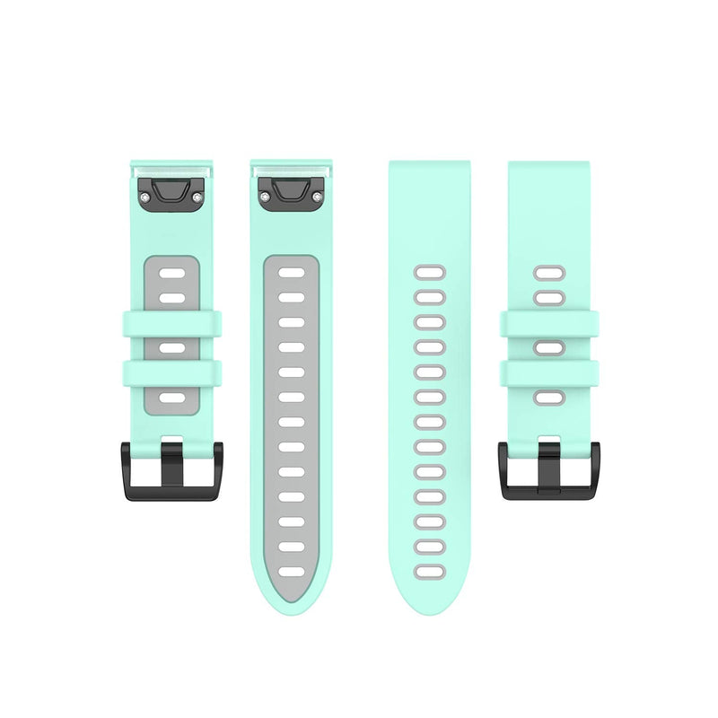 QGHXO Band for Garmin Fenix 6S, Soft Silicone Replacement Watch Band Strap for Garmin Fenix 6S/Fenix 6S Pro/Fenix 6S Sapphire/Fenix 5S/Fenix 5S Plus/D2 Delta S Smartwatch Teal&Grey - BeesActive Australia