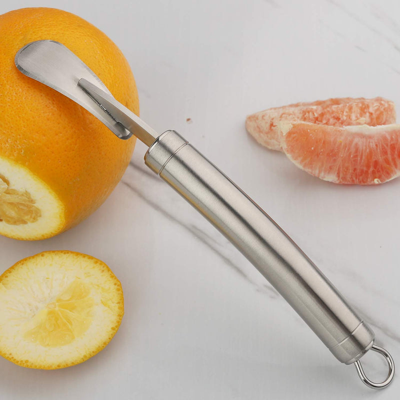 Orange Peelers Set of 5 Stainless Steel with Slicer Cutter Peeler Comfortable to Peel Orange Potato Carrot Cucumber Cooking Tool Sliver - BeesActive Australia