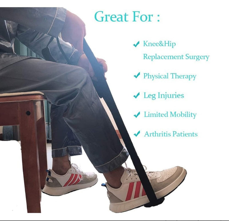 Leg Lifter Strap Rigid Foot Lifter Mobility Aid Multi-Loop Leg Lifter Mobility Aid with Handgrip Leg Raiser Strap for Bed with Non Slip Foot Pad for Elderly Disability Mobility Aids for Wheelchair Car - BeesActive Australia