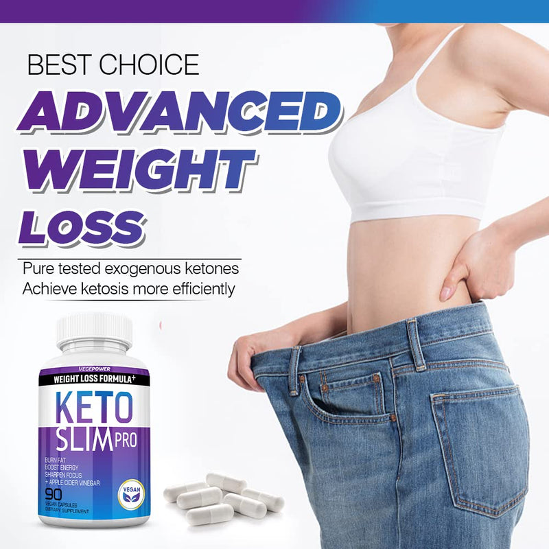 VEGEPOWER Keto Fast Diet Pills- Ketone Slim Pro 180 Capsules-Apple Cider Vinegar,Exogenous BHB Salt Supplement for Ketogenic Diet-Utilize Fat for Energy/Focus,Weight Management, Manage Cravings - BeesActive Australia