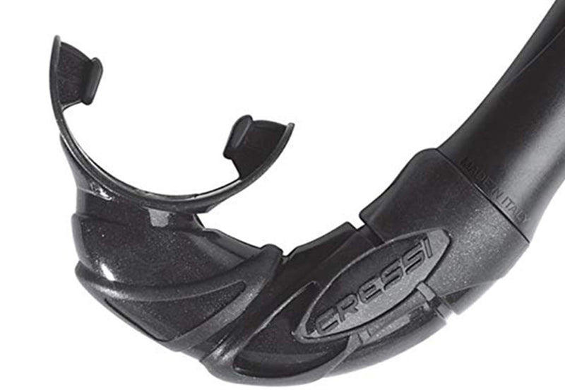 [AUSTRALIA] - Adult Short Snorkel with Splash Guard for Snorkeling, Scuba Diving | MEXICO made in Italy by Cressi: quality since 1946 Black/Black 
