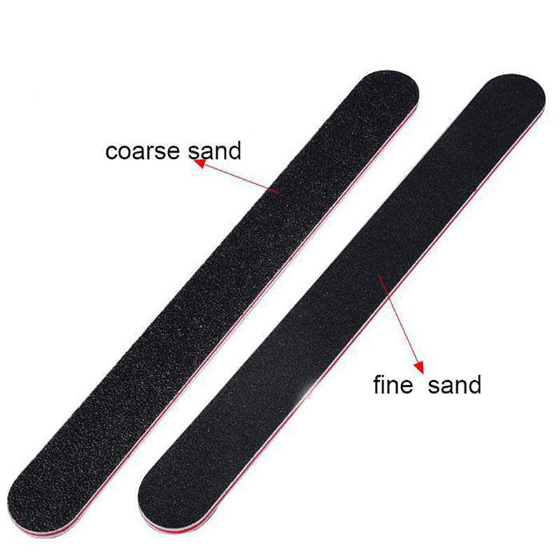 AONTON 20PCS Double Sided Emery Board Black Manicure Pedicure Tool 100/180 Grit Washable Nail Files. - BeesActive Australia