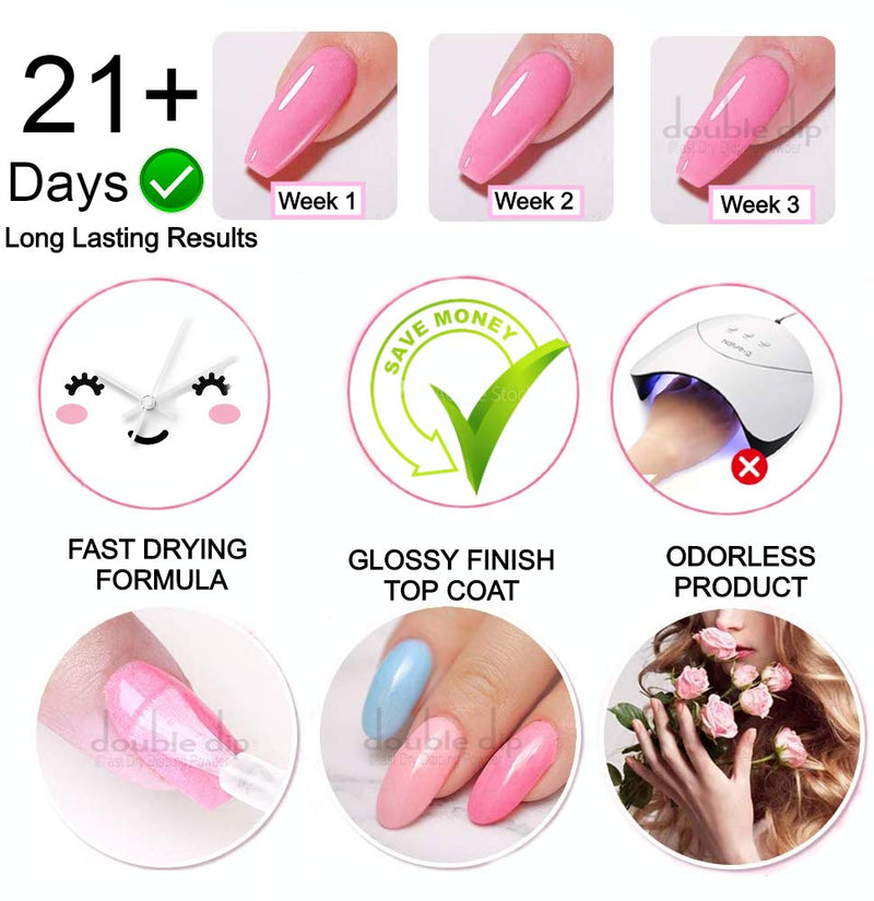 Dip Powder Nail Essential Set|USA MADE |Top Coat| Base Coat| Activator|Brush Cleaner for Nail Art 13pcs 15 ML/ 0.5 fl oz, Without UV Lamp Cure Nail Natural Dry Nail Art (Essential Dip Liquid Set) Essential Dip Liquid Set - BeesActive Australia