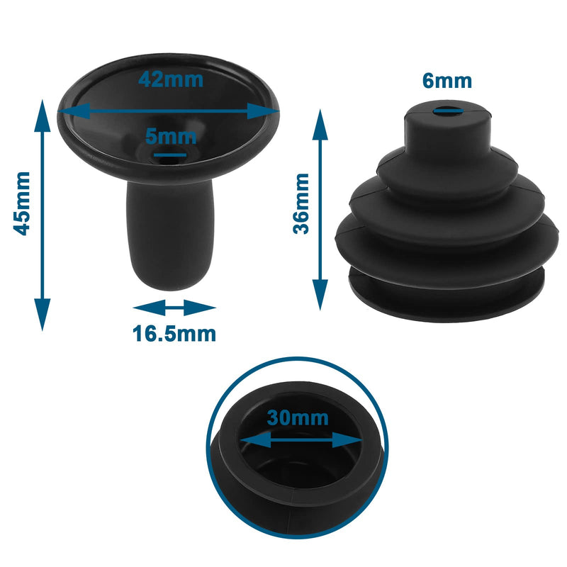 2Pcs Joystick Knob Joystick Gaiter Rubber Joystick Controller Knob Dust Cover Set Accessories for Electric Wheelchairs Black - BeesActive Australia