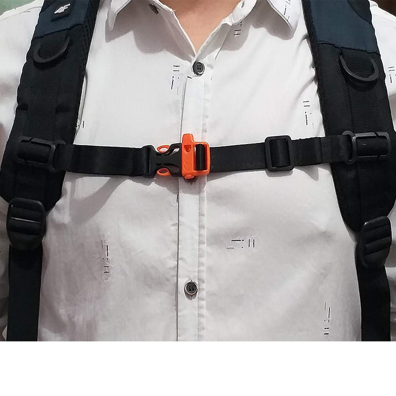 Amlrt 2 Pack Backpack Chest Strap- Nylon -Suitable for Webbing on The Backpack up to1in.( Black) - BeesActive Australia