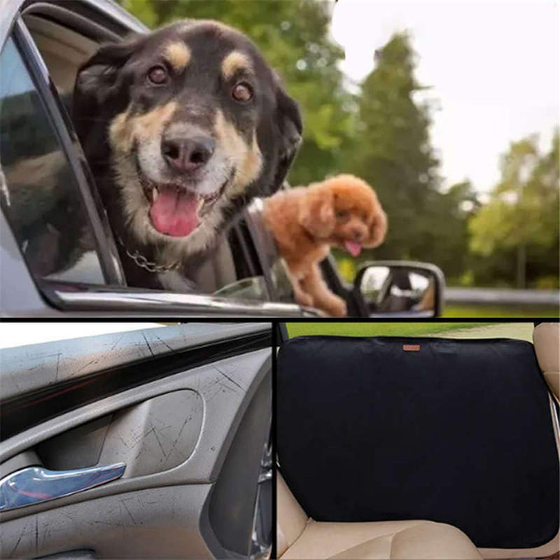 DOGLEMI 2PCS Car Door Covers for Dogs, Dog Car Door Protector for Pet Travel Anti-Scratch Waterproof Durable Washable Oxford Pet Vehicle Car Door Guard (2 Packs, 1 for Each Side) Black - BeesActive Australia