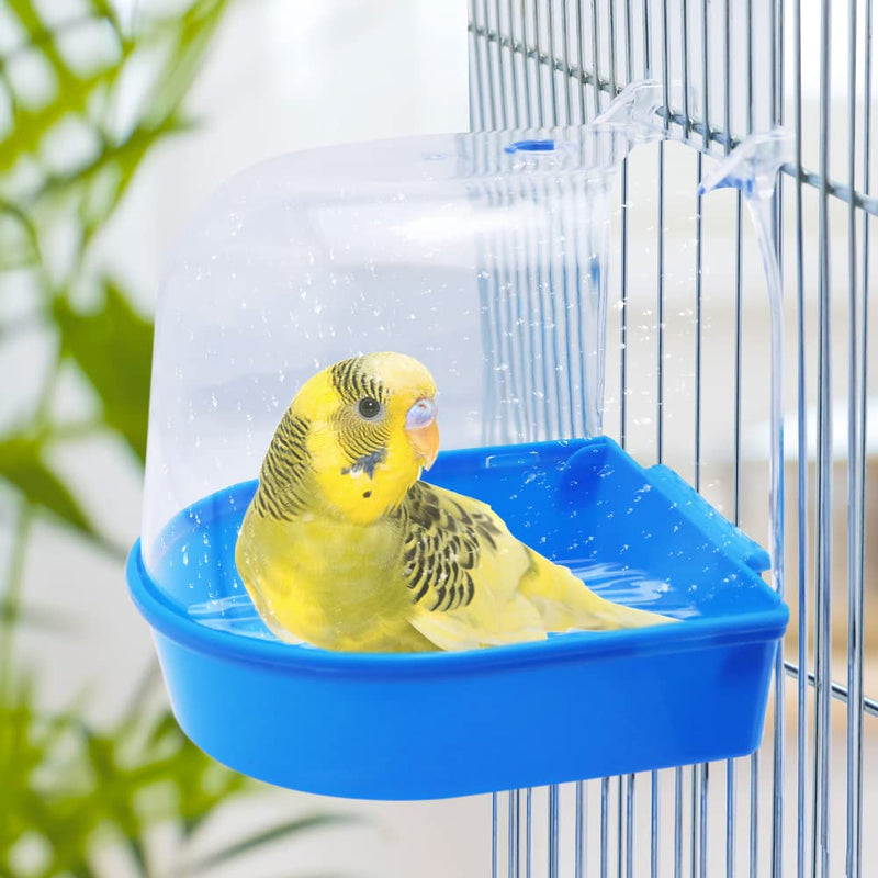 Bird Bath Shower Box Hanging Parrot Bathtub Bowl Cage with Hooks Birdcage Cage Accessory Bathing Tub Suitable for Small Birds Parakeet Canary Budgies Parrot (Random Color) One-Piece - BeesActive Australia