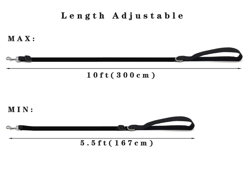 TAIAN Adjustable Nylon Dog Leash, 6FT/10 FT Long Dog Leashes for Small Medium Large Dogs 1 in x 10 ft Pink - BeesActive Australia
