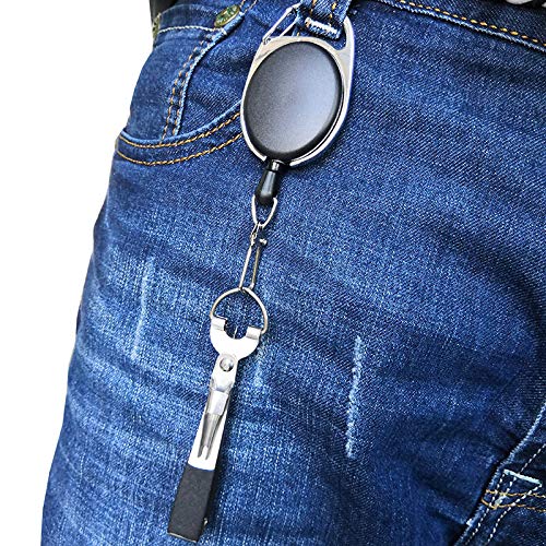 noble sports Fly Fishing Clippers Tie Fast Nail Knotter Tying Tool with Retractable Clip Fish Line Nipper Snips Cutter Kit - BeesActive Australia