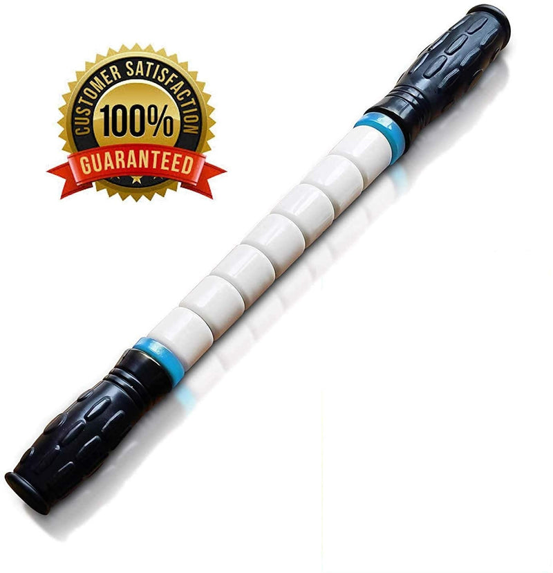 Premium Muscle Roller The Ultimate Massage Roller Stick 17 Inches Recommended by Physical Therapists Promotes Recovery Fast Relief for Cramps Soreness Tight Muscles-White White - BeesActive Australia