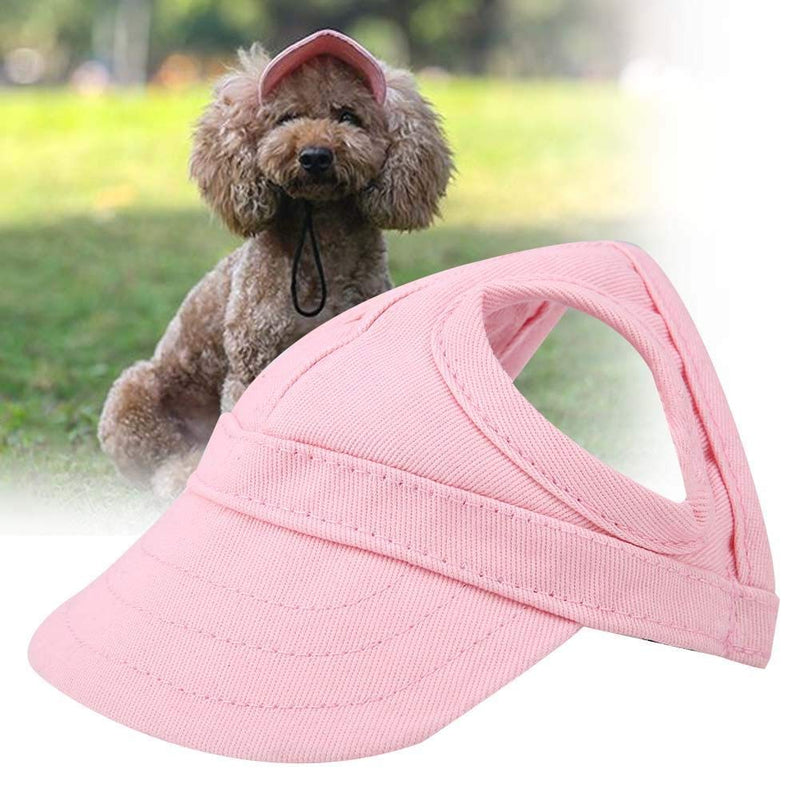 Fditt Pet Dog Cat Baseball Outdoor Cap Sunbonnet Adjustable Stripe Summer Travel Sport Hat (Pink L) - BeesActive Australia