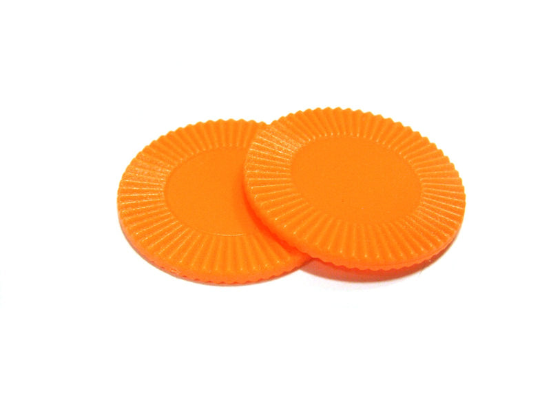 Orange Mini Poker Chip 7/8in Tube of 50ea - BeesActive Australia