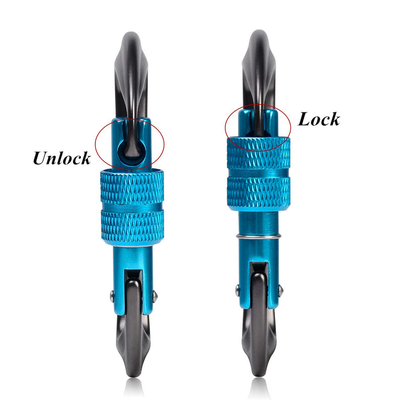 STURME Carabiner Clip 12KN Aluminium Wiregate Lightweight Heavy Duty Large Strong Durable D-Ring Hooks Spring Snap Link Keychain Clips Set for Hammock Improved Design 2022 - BeesActive Australia