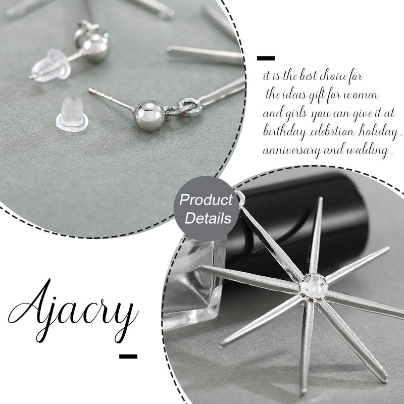 Ajacry Baroque Star Pendant Earrings Silver Metal Polaris Ear Pendants Accessories for Women and Girls - BeesActive Australia