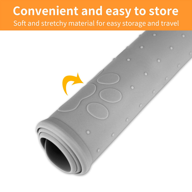 Ptlom Pet Placemat for Dog and Cat, Mat for Prevent Food and Water Overflow, Suitable for Medium and Small Pet,Silicone, 13" 13"… 13" * 13" Grey - BeesActive Australia