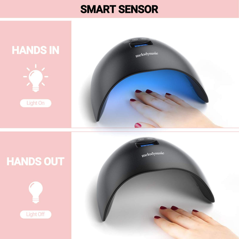 MelodySusie 48W UV LED Nail Lamp Professional Nail Dryer with 4 Timer Setting and Automatic Sensor for Gel Nails Polish, Built-in LG Chips, UV Light for Nails, Suitable Salon and Home Use - BeesActive Australia