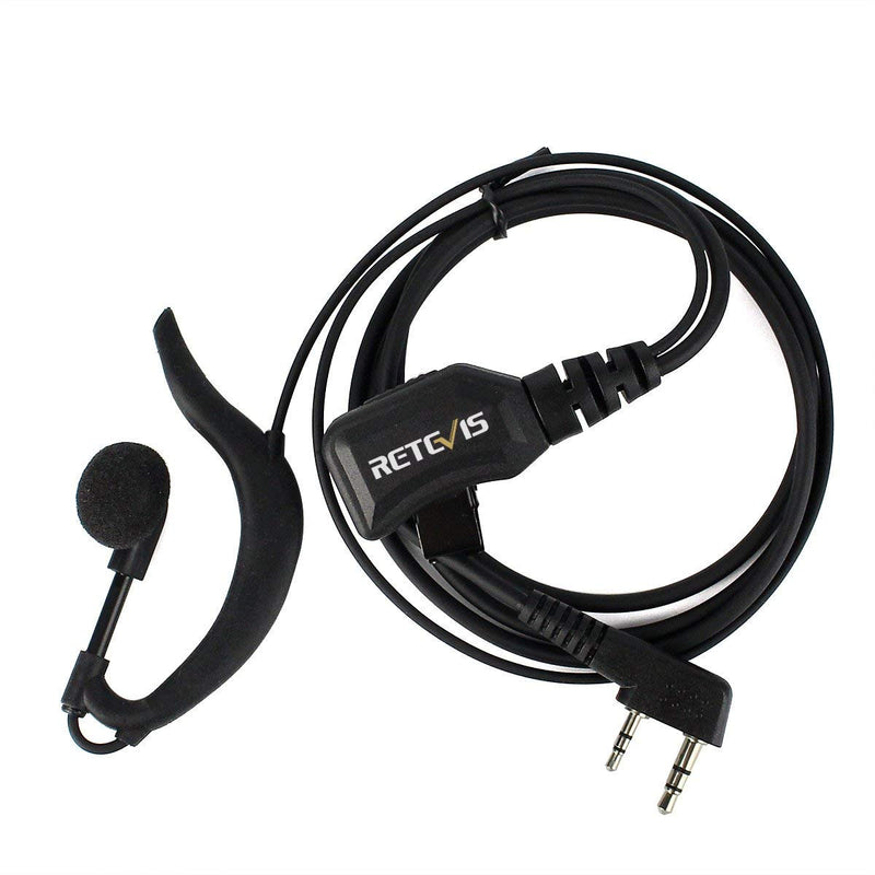 [AUSTRALIA] - Retevis Walike Talkie Earpiece with Mic G Shape 2 Pin Adjustable Volume Headset for Retevis H-777 RT22 RT21 Baofeng UV-5R 888S 2 Way Radio (10 Pack) 