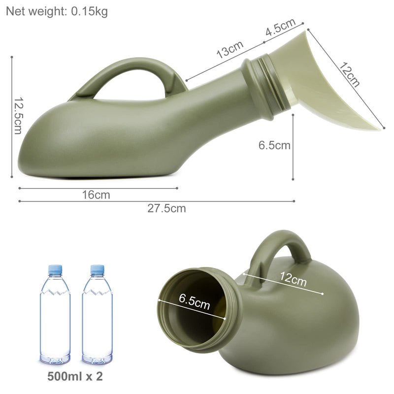Urine Bottle Spill Proof Unisex: Portable Women Mens Urinals Screw Top Lid Pee Female Funnel Urine Bottles Container Plastic Bed Pan Car Travel Toilet 1000ml Adult Kids Potty Night Wee Pot WC for Male - BeesActive Australia