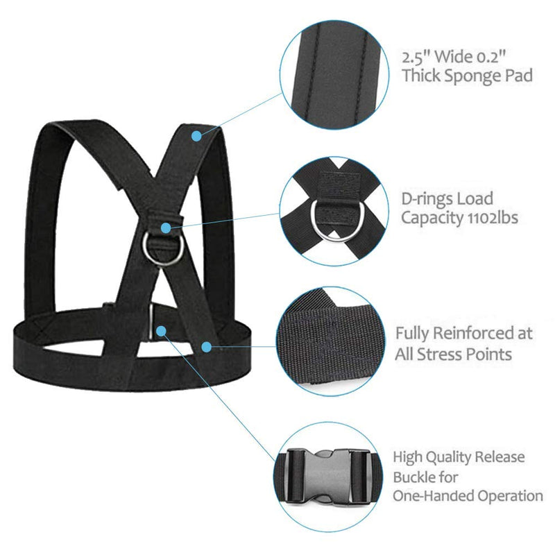 OYINDIZ Sled Harness, Weight Speed Sled Workout Tire Pulling Harness Resistance and Assistance Trainer Physical Training Resistance Rope Football Training Equipment Harness for Men and Women - BeesActive Australia