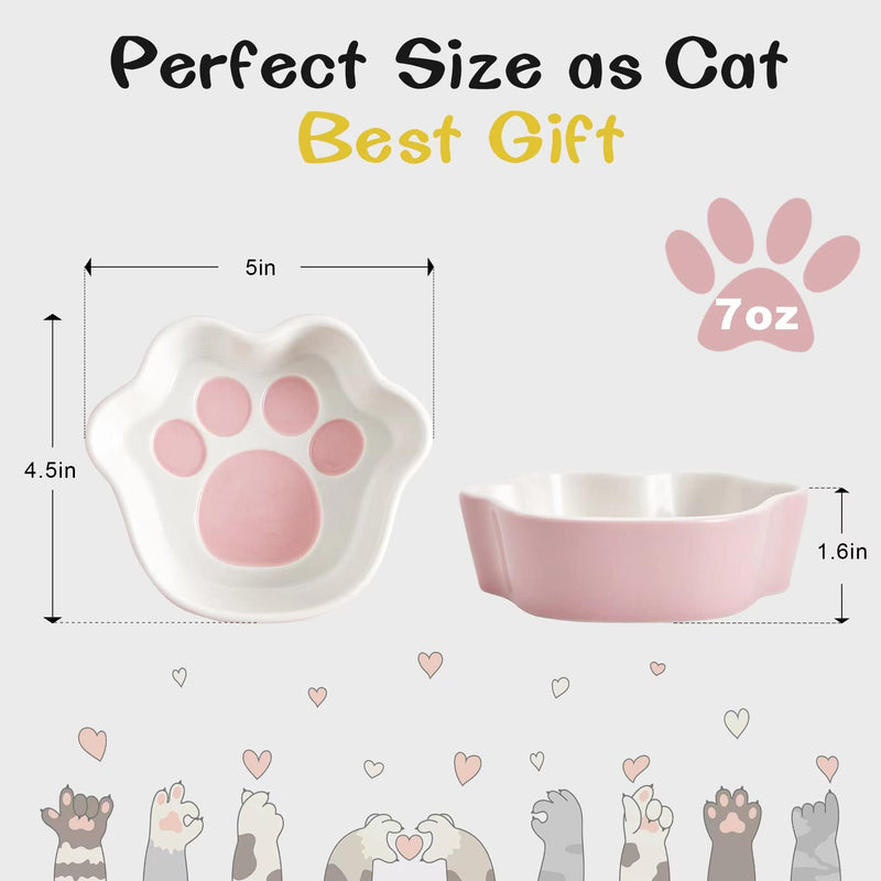 JOBNTZ Ceramic Cat Food Bowl, Flat Raised Pet Dishes for Indoor Cats,Microwave Dishwasher Safe #1 - BeesActive Australia
