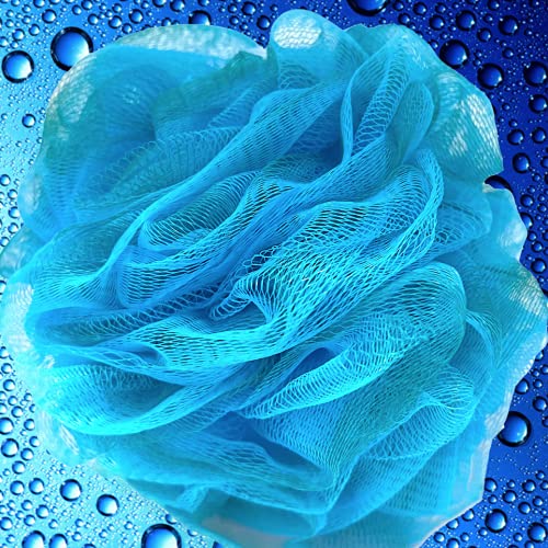 Loofah Bath-Sponge Swirl-Deep-Set-XL-75g by Shower Bouquet - Extra Large 4 Pack, Soft Mesh Net Luffa Loofa Loufa Puff - Exfoliating Body Scrubber for Women and Men: Soothing Face & Body Exfoliator Blue-lavender, Blue-green, Turquoise-blue, Green-lavender - BeesActive Australia