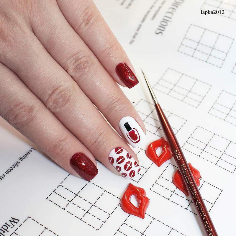 Bliss Kiss Simply Neat Manicure Mat - Silicone Manicure Mat for Stamping and Nail Art - BeesActive Australia