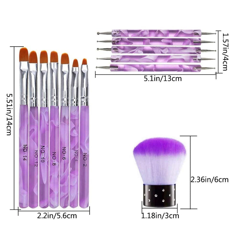 INNKER 13Pcs Nail Art Brushes Gel Nail Brush Set Nail Painting Brush Acrylic Double Ended Nail Art Brushes for Home and Salon Gel Nails Use Tools red - BeesActive Australia